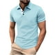 thumbnail image 1 of pstuiky camisetas para hombre, Camisa de manga corta con cuello vuelto, versátil, de color liso y estilo informal para hombre ropa de hombre l, 1 of 5
