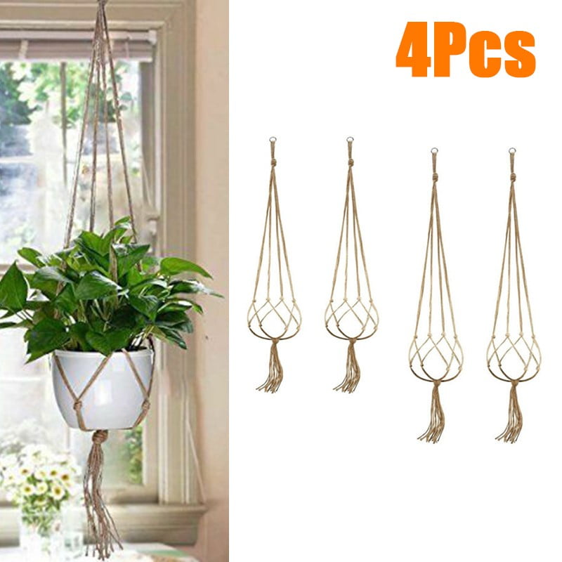 Heavy Glass Hanging Planter/Vase/Fish Tank with Jute Rope Hanger 