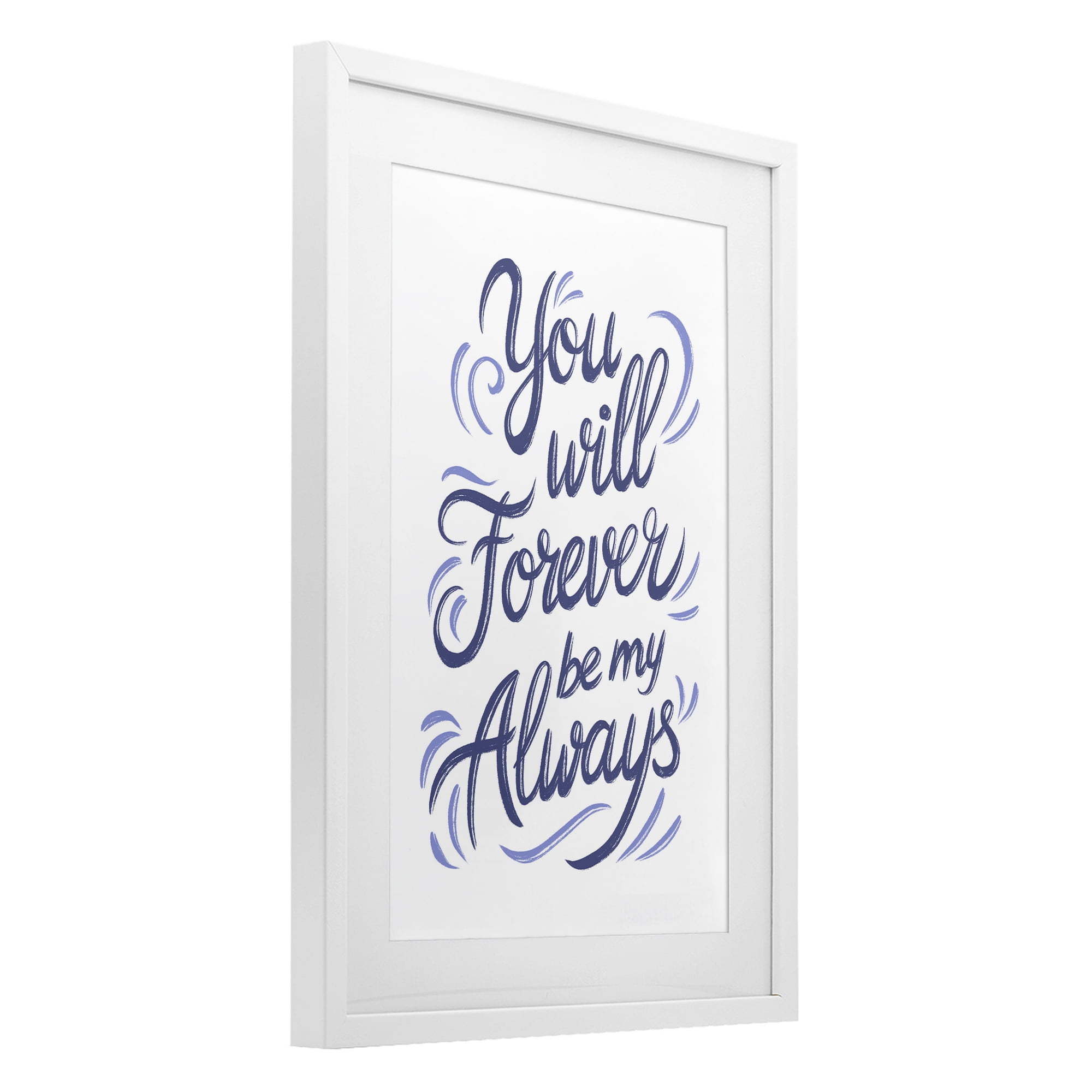 Stupell Industries Forever Be My Always White Framed Print Under Glass, design by Martina Pavlova