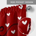 thumbnail image 5 of White Love Valances for Windows Heart Valentines Red Rod Pocket Curtain Valance Window Treatment Short Curtains for Kitchen Living Room, 54"x18", 5 of 9