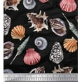 thumbnail image 1 of Soimoi Rayon Fabric Colorful Shells Ocean Print Fabric by Yard 42 Inch Wide, 1 of 3