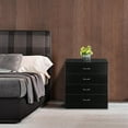 Debonair Black 4 Drawer Dresser, Chest of Drawers for Bedroom, Modern