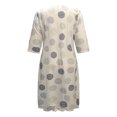 thumbnail image 4 of Babysbule Womens Dresses Fashion Women's Casual Half Sleeve V-Neck Dots Printed Ladies Loose Long Dress, 4 of 7