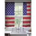 thumbnail image 2 of Independence Day Sheer Curtains 2 Panels Set Retro USA Flag Patriotic Vintage Sheer Window Curtains Light Filtering Rod Pocket Voile Drapes for Bedroom Living Room 52"x63", 2 of 8
