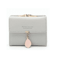 thumbnail image 1 of Cartera Corta De Cuero Pu Con Hoja / Hebilla Para Mujer Xtellar gris, 1 of 4