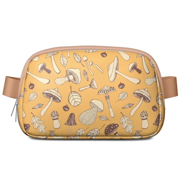 Trippy Psychedelic Mushroom Fanny Pack – Magical Fairy Tale Waist Bag for Women with Waterproof Fabric & Zipper Pockets – Woodland Aesthetic Sling Bag for Bold Outfits