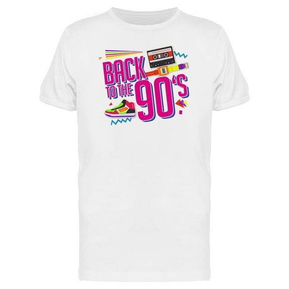 Back To The 90S Text With Images T-Shirt Men -Image by Shutterstock, Male XX-Large