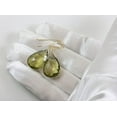 thumbnail image 3 of 14k Gold Filled Olive Green Smoky Quartz Earrings Faceted Briolette X Large Pear Shaped Drops Designed for Adult Women, 3 of 5