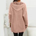 thumbnail image 6 of Red Hoodies for Women's Double Velvet Autumn and Winter Fluffy Large Profile Long Sleeved Casual Warm Long Sleeved Plush Sweatshirt with Pockets Fall Tops for Women 2025, 6 of 6