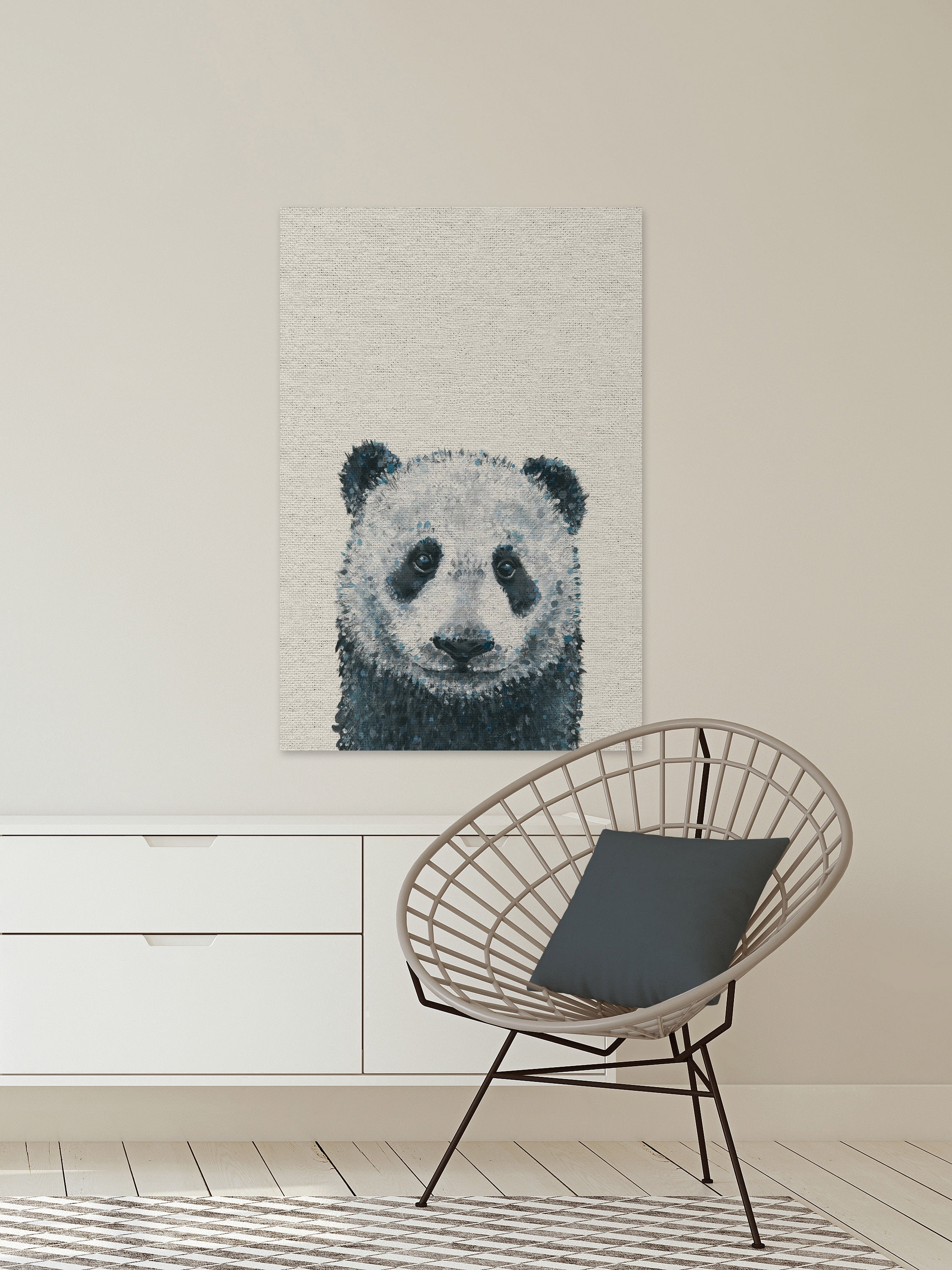 Panda Close-up Painting Print on Wrapped Canvas