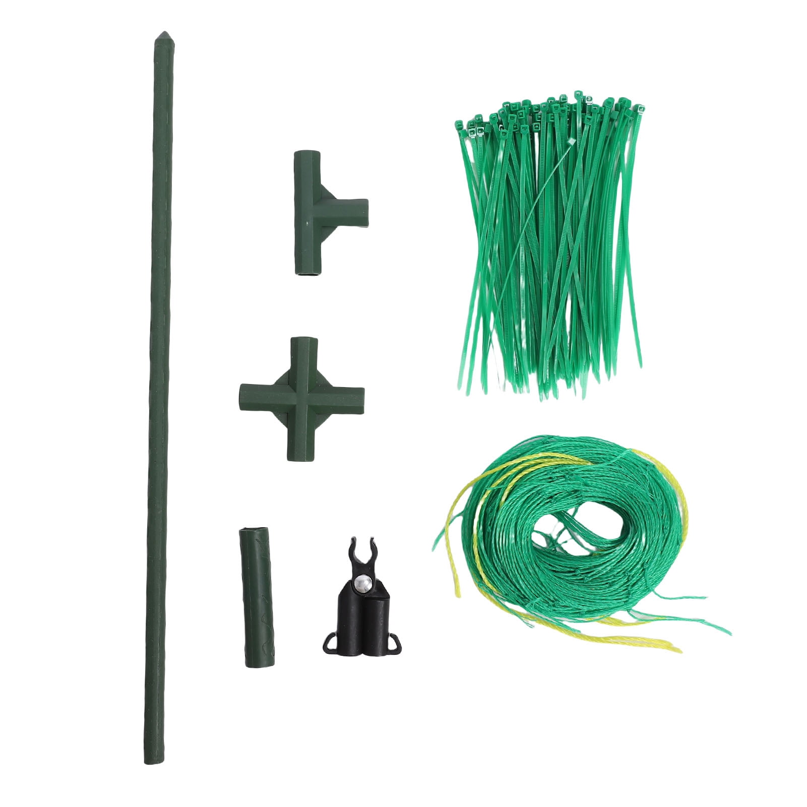 Nieyigj 48-Inch Heavy Duty Cucumber A-Frame Garden Trellis Set, Plastic-Coated Steel Plant Support with Nylon Climbing Net and Ties for Vine Vegetables, Peas, and Fruits (47.2 in / 120 cm)