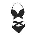thumbnail image 3 of Conjunto de bikini para mujer, traje de baño femenino para fiestas en clubes, vacaciones, piscinas y spas. Negro, 3 of 9