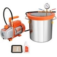 thumbnail image 1 of KFFKFF 3-Gallon Vacuum Chamber with 3.5 CFM Pump Set, Reinforced Glass Lid Vacuum Deaeration Chamber Kit, One-Stage Vacuum Pump Including 250 ml Oil Container, Suitable for Wood Stabilization, 1 of 9