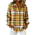 thumbnail image 2 of Wlynlyn Womens Plaid Shirts Long Sleeve Button down Blouses Casual Loose Fitted Collared Dressy Tops, 2 of 6