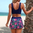 thumbnail image 4 of YIFUNIN Women's Sexy Printed Three Piece Bikini Set Swimsuit with Sarong Cover Up for Women Beach Vacation Honeymoon Pool Party,Navy L, 4 of 4