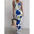 thumbnail image 3 of Women's Sleeveless Floral Print Maxi Dress,Bodycon with V-Neck, backless dress Casual Wear Spaghetti Strap Womenswear dress, 3 of 5