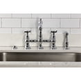 thumbnail image 3 of Kingston Brass KS7271BEXBS Essex Two-Handle 4-Hole Deck Mount Bridge Kitchen Faucet with Brass Side Sprayer in Polished Chrome, 3 of 8