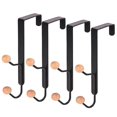 thumbnail image 1 of 4packs Over The Door Double Hanger Hooks, Sturdy Over Door Wooden Hooks Holds, Over The Door Hooks Banmo, 1 of 5