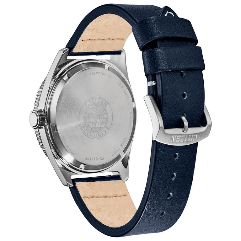 CITIZEN Eco-Drive 腕時計 Citizen Men's Eco-Drive Brycen Blue Dial Leather Strap Watch