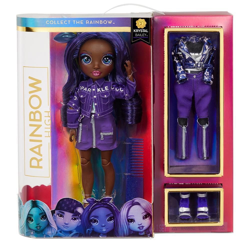Rainbow High Krystal Bailey – Indigo (Dark Blue Purple) Fashion Doll with 2 Complete Mix & Match Outfits