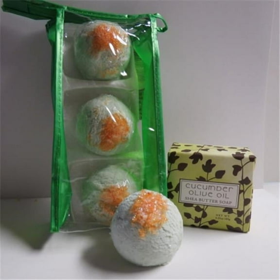 Dead Sea Spa Care DeadSea-BBTCM03 3 Pack Cucumber & Melon Bubble Bath Truffles, 6.35 Cucumber & Melon Shea Body Butter Soap