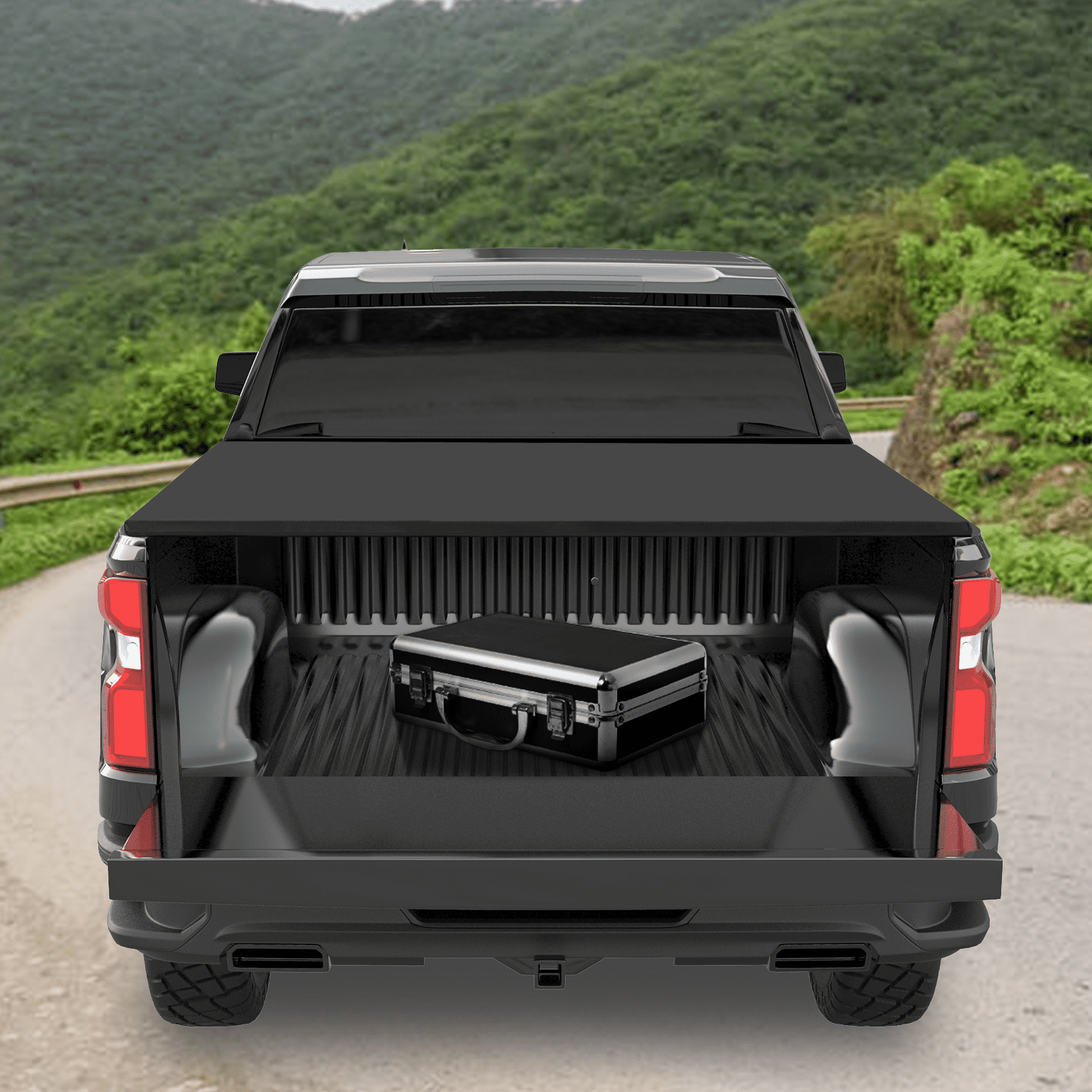 Soft Roll up Truck Bed Tonneau Cover Compatible for 2014-2018 Chevy Silverado 1500,Soft Rolling up Pickup Bed Cover, 5.8FT/6.6FT