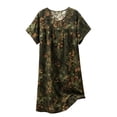 thumbnail image 1 of Chemise de Nuit pour Femmes, Manches Courtes à Col Rond Imprimé, Robe d'Allaitement, Rayonne Spandex Douce, Robe de Détente Longueur Genou, 1 of 5