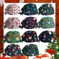 thumbnail image 2 of Gorro ajustable de algodón para mujer, gorro de enfermería con estampado navideño para salón de belleza, Clínica de enfermería, Unisex, 2 of 4