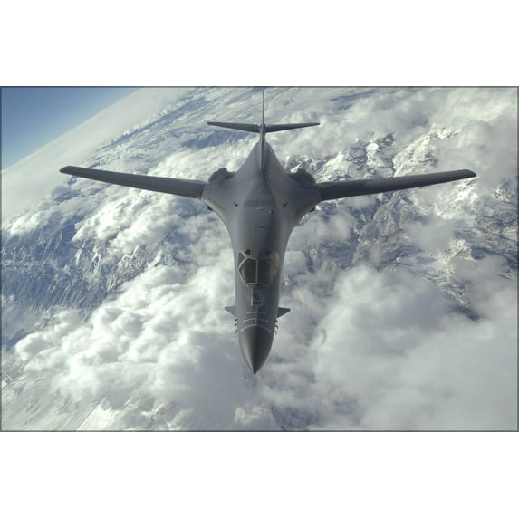 24"x36" Gallery Poster, B-1B Lancer bomber 37th Bomb Squadron over Nevada and Utah