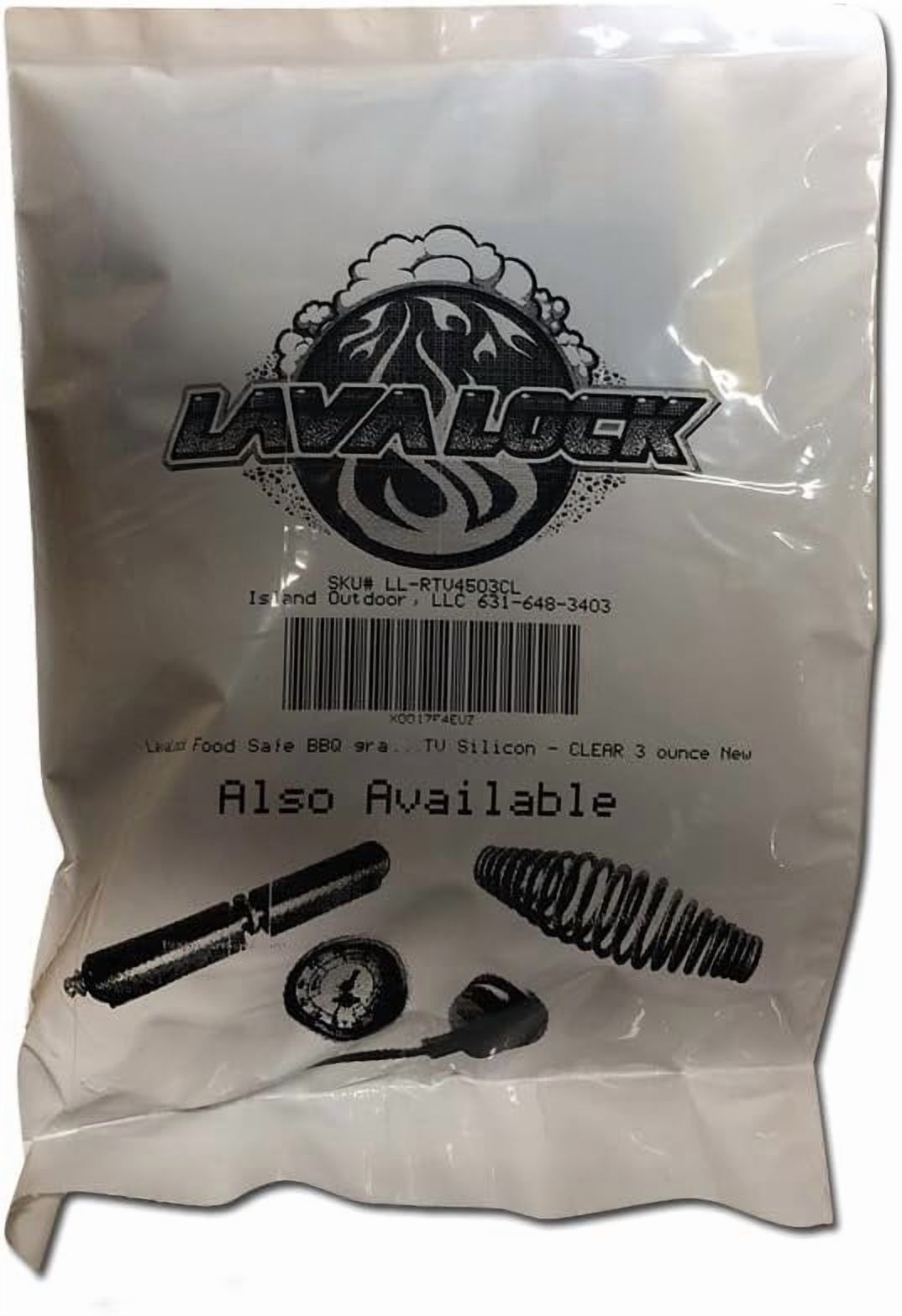 LavaLock® Food Safe BBQ Grade Adhesive Grill Smoker High Temp RTV Silicon - Clear 3 Ounce