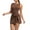 Coffee, variant on Oplxuo Women Summer Sleeveless Bodycon Tie Cinched Waist Romper Skort Mini Dress Built in Shorts Night Out Vacation Dress