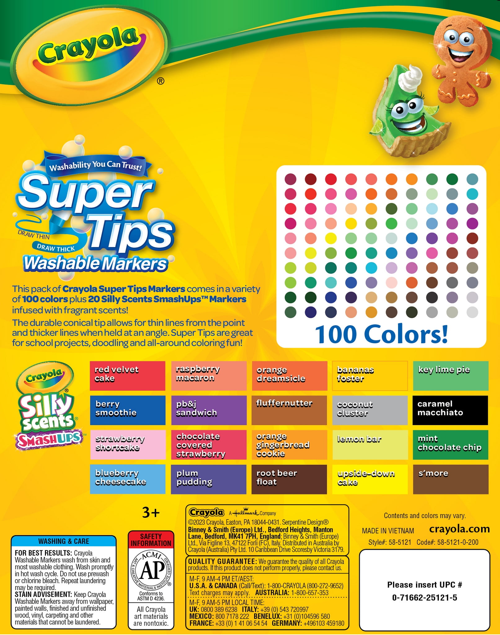 Crayola Super Tips & Silly Scents Washable Marker Set (120ct)