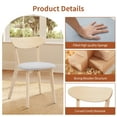 thumbnail image 3 of PHOYAL Dining Chairs Set of 2, Breathable Linen Fabric Curved Kitchen Chairs for Dining Room, Natural, 3 of 7