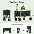 thumbnail image 4 of TINKLE WELL All-Terrain Foldable Wagon Cart with Heavy-Duty Wheels, Large Capacity Portable Utility Wagon for Beach, Sand, and Gardening, Featuring Drink Holders, Extra Large Black, 4 of 7