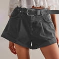 thumbnail image 2 of RYRJJ Jean Shorts Womens Stretchy High Waisted Ripped Denim Shorts with Pockets Trendy Distressed Cut Off Hot Short Pants(Black,XL), 2 of 8