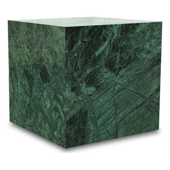 Pemberly Row Contemporary Green Marble End Table - 18"W x 18"D x 18"H