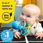 Baby Einstein Ocean Explorers Opus’s Shake & Soothe Teether Toy & Rattle, Multicolor, Ages Infants 0 + Months
