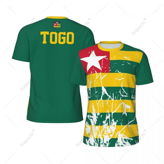 Exclusive design Togo Flag Grain 3D Printed Men For Running Bike Soccer Tennis Fitness Sports tshirt Mesh Fans Short T-shirt