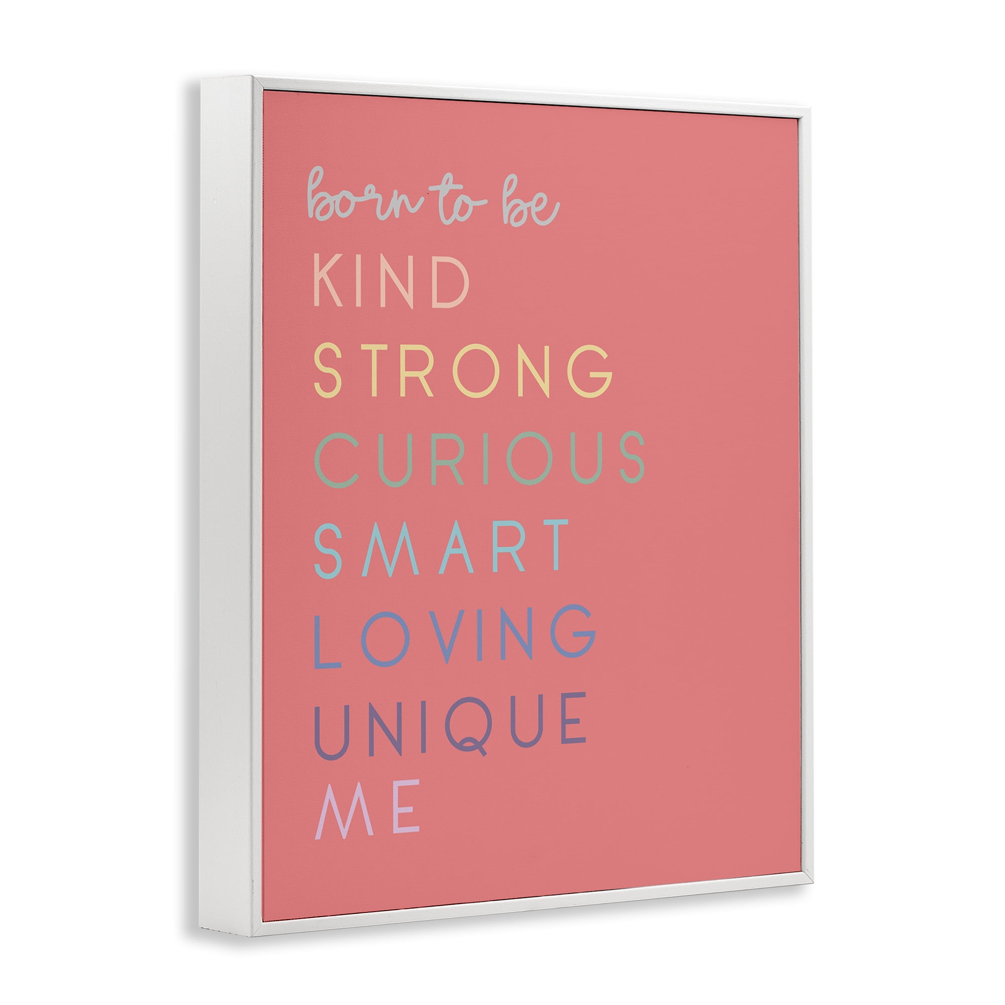 Stupell Industries Born To Be Adjectives White Framed Giclee Art, design by Anna Quach