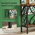 thumbnail image 3 of 70.9" Behind Sofa Console Table - Vintage Wood Grain & Black Metal, 2-Tier Storage, 198lb Capacity, Slim Design for Entryway, Hallway, Living Room, 3 of 6