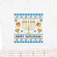thumbnail image 4 of Inktastic Happy Hanukkah Sweater Style Design with Menorah and Dreidel Girls Toddler Dress, 4 of 5