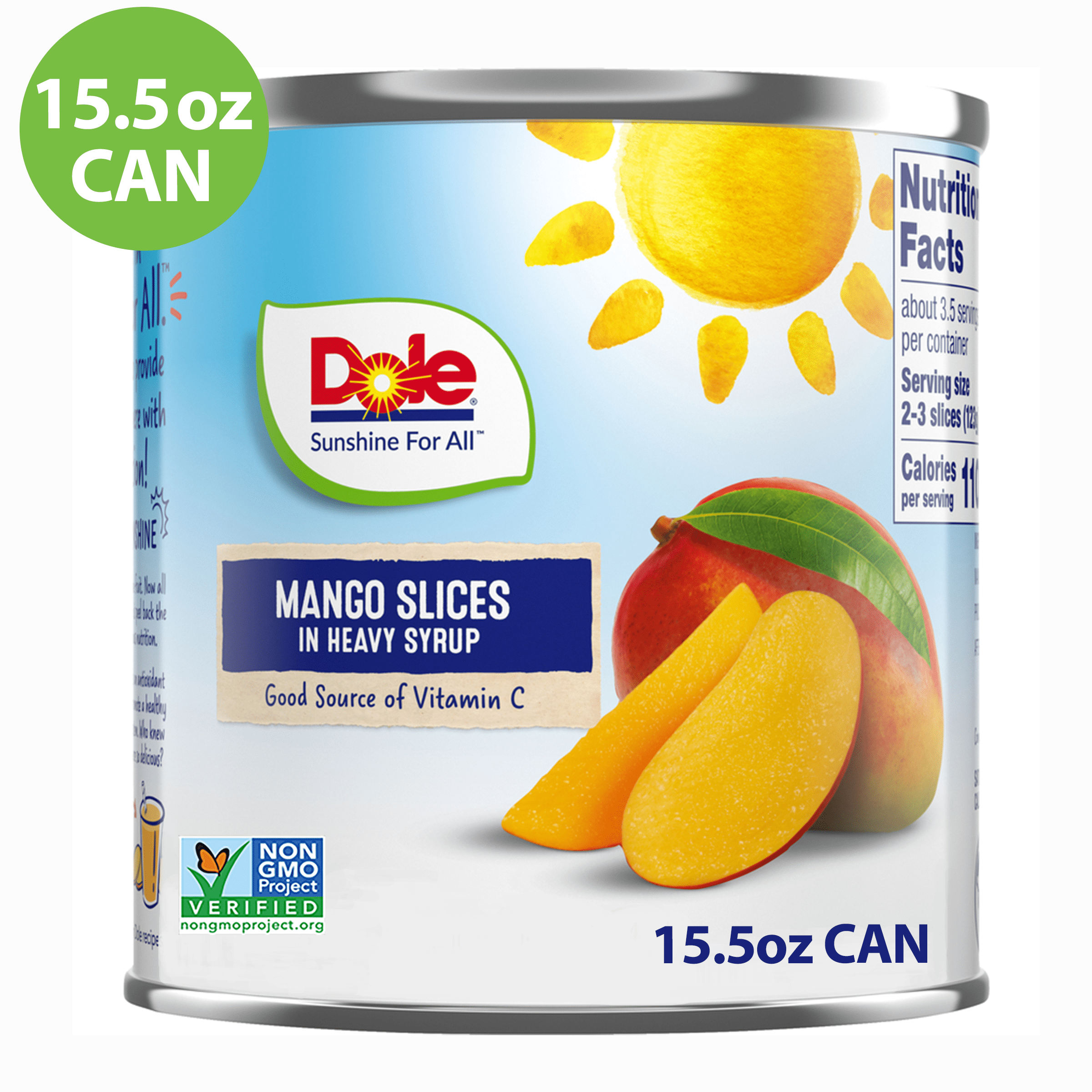 Dole Mango Slices in Heavy Syrup, 15.5 oz Can