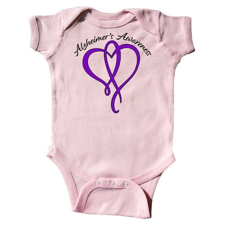 

Inktastic Alzheimer s Awareness Purple Ribbon Heart Gift Baby Boy or Baby Girl Bodysuit