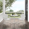 thumbnail image 3 of Crosley Furniture Tulip 3 Piece Metal Outdoor Bistro Set in White, 3 of 8