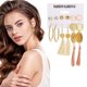 thumbnail image 2 of Conjunto de seis pares de pendientes con borlas de perlas y flores de estilo bohemio., 2 of 7