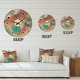 thumbnail image 4 of Designart 'Shining Colour Waves Retro Pattern' Mid-Century Modern Wood Wall Clock, 4 of 5
