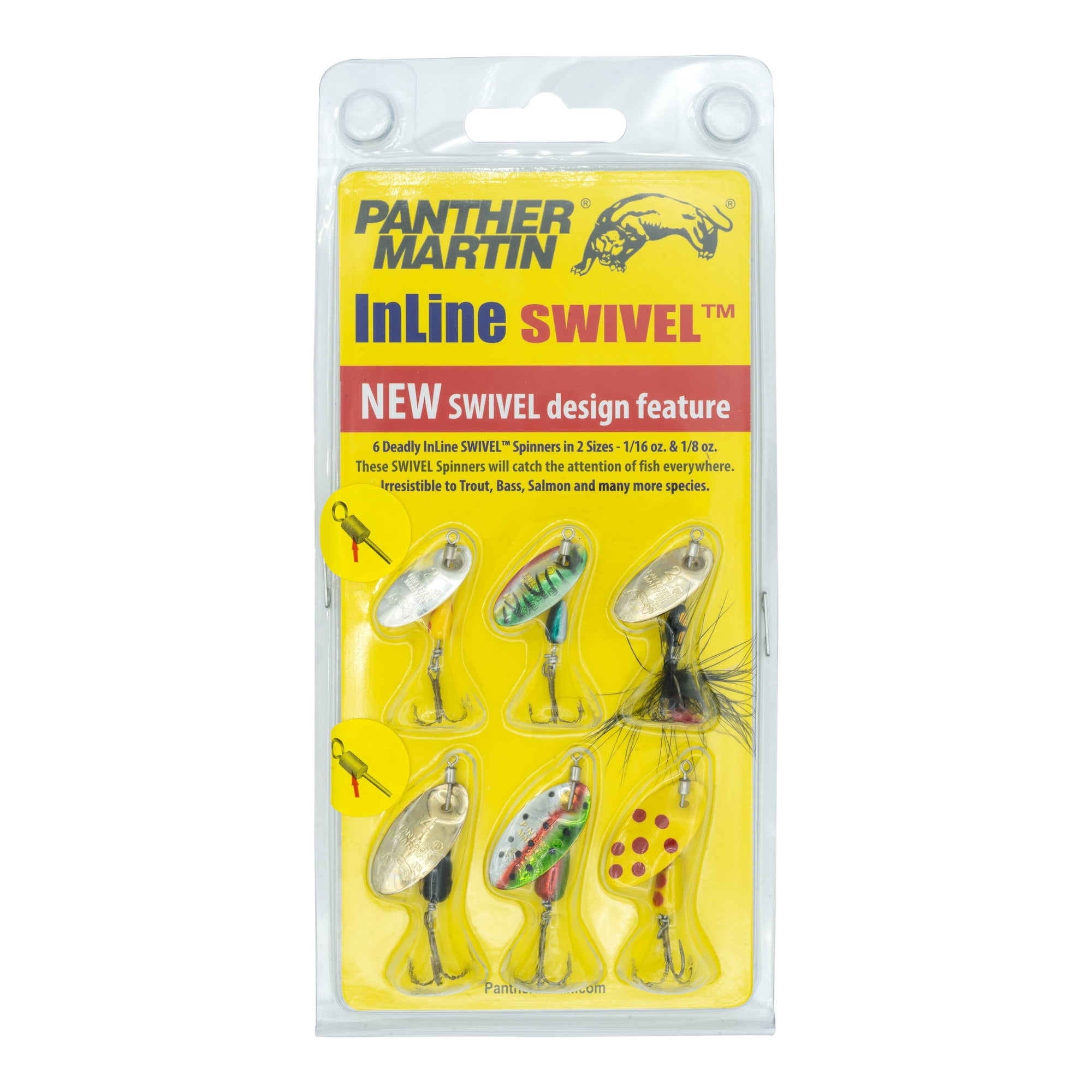 Panther Martin InLine Swivel Spinner Fishing Lures Assorted Sizes 6 Pack