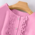 thumbnail image 5 of XUNKUSGA Maxi Dresses for Women Comfortable Cotton Linen Women's Summer Dresses Casual Solid Color Loose Front Pleated Women Dresses Classic 3/4Sleeve Crewneck Sundresses for Women S-3XL Pink, 5 of 8