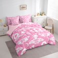 thumbnail image 2 of Homewish Hipple Moth Skull 7-Piece Twin Bedding,Happy Halloween Bedding Comforter Set,Pink,Moon Floral Bed Set,Pink Reversible, 2 of 8
