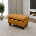thumbnail image 3 of Faux Leather Storage Ottoman for Living Room, 3 of 7